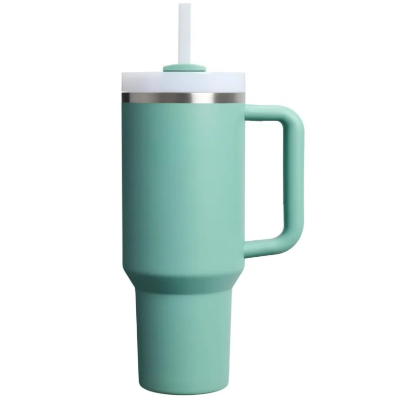 40oz Double-Wall Vacuum Insulated Travel Tumbler with Handle and Straw - Hugo Knives™