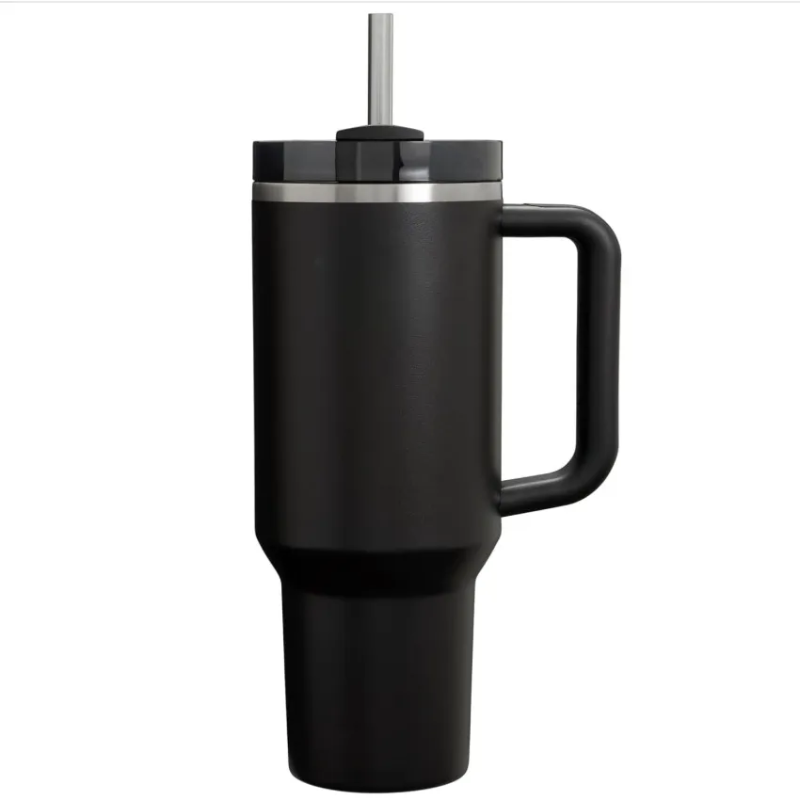 40oz Double-Wall Vacuum Insulated Travel Tumbler with Handle and Straw - Hugo Knives™