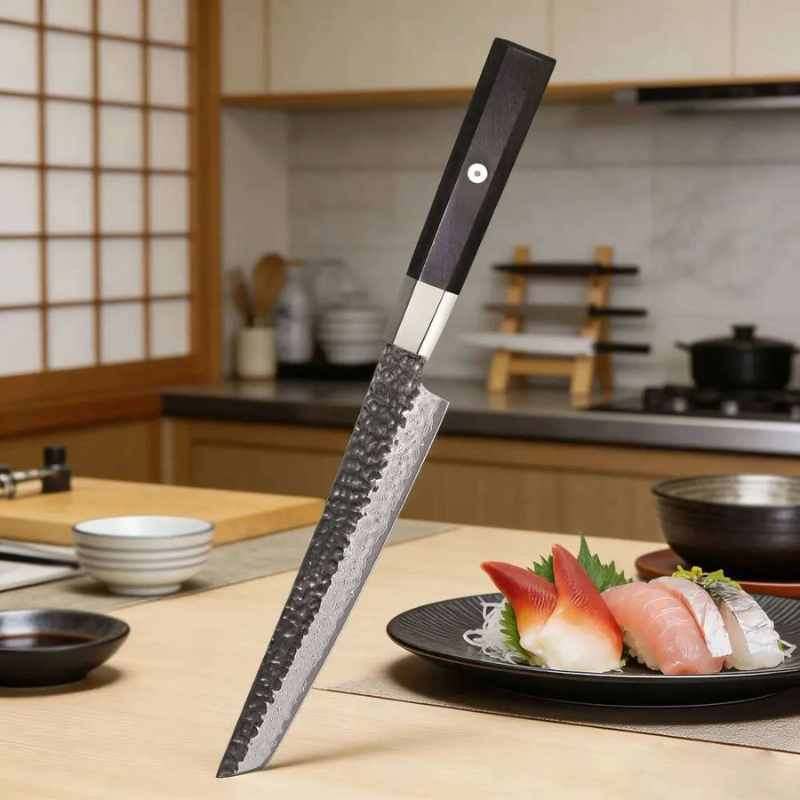 67-Layer Damascus Steel Yanagiba Sashimi Knife, Octagonal Wood Handle Slicer - Hugo Knives™