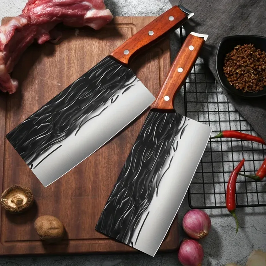 PLYS Hand-Forged Stainless Steel Kitchen Knives – Sharp Meat & Slicing Blades