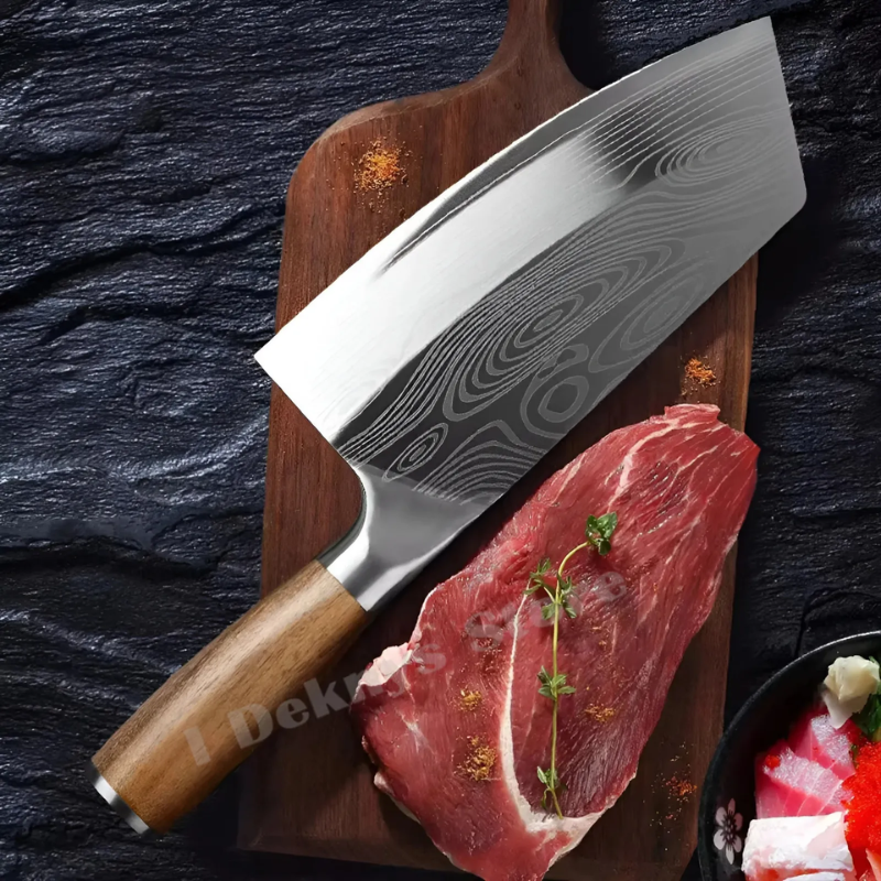 Professional Laser Damascus Japanese Chef & Cleaver Knife – Stainless Steel - Hugo Knives™