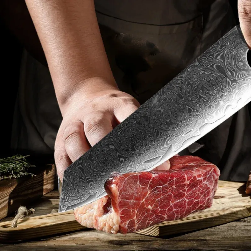 Hugo Knives 8 Inch Damascus Steel Food Slicer - Premium 67-Layer VG10 Culinary Tool with Ergonomic G10 Handle