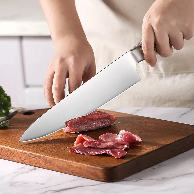 Hugo Knives Modern All-Stainless Steel Food Slicer - 7 Inch Ergonomic Non-Slip Culinary Tool for Home & Professional Kitchens