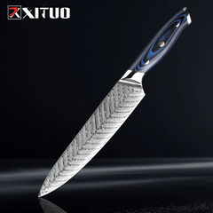 XITUO High-Quality 8quotinch Damascus Chef Knife AUS10 Stainless Steel Kitchen Knife Japanese