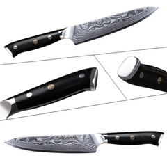 TURWHO 5-Inch Professional Utility and Fruit Paring Knife – 67-Layer Japanese Damascus Steel