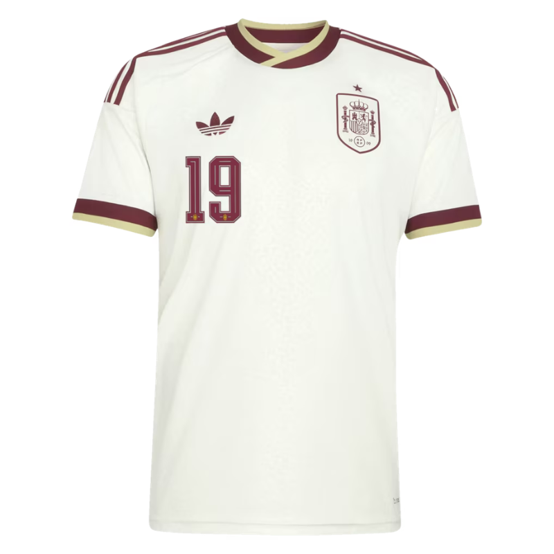 Men's Premium Off-White Football Shirt – Slim Fit Pro-Style Matchday Performance Top (Lamine Yamal 19)