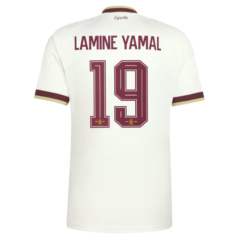 Men's Premium Off-White Football Shirt – Slim Fit Pro-Style Matchday Performance Top (Lamine Yamal 19)