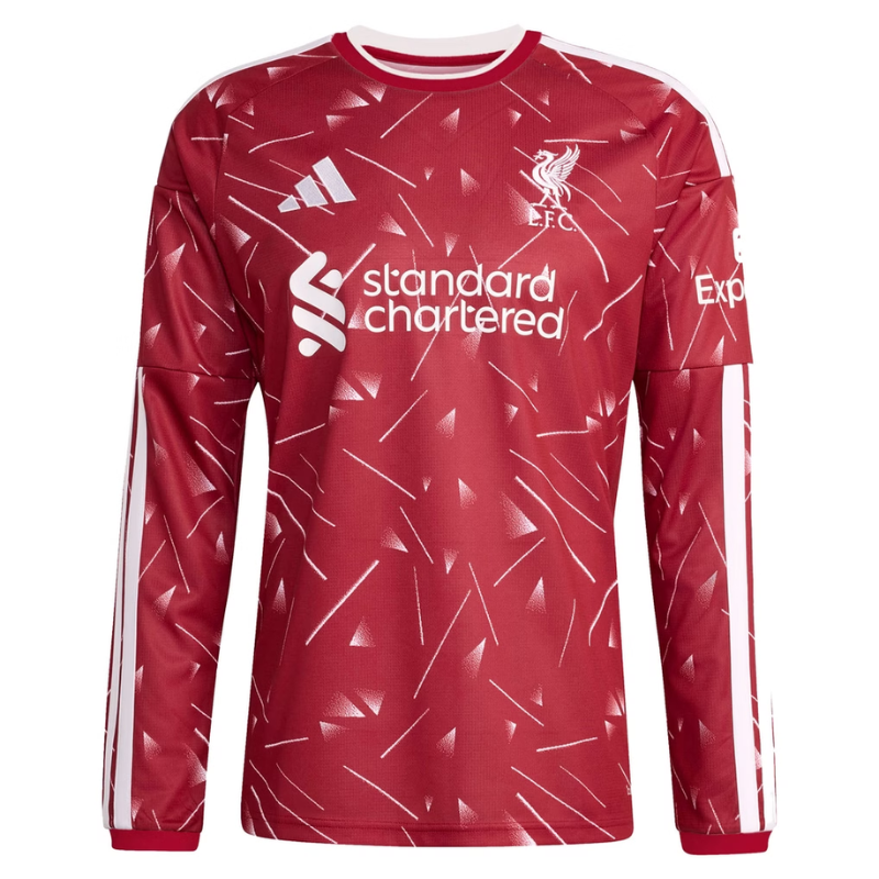 Men's Long-Sleeve Red Geometric Print Football Shirt (Szoboszlai )