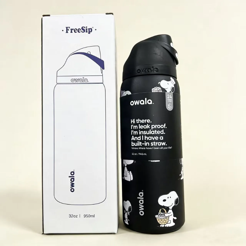24oz Insulated Stainless Steel Water Bottle with Straw & Protective Silicone Boot - Leakproof Travel Flask