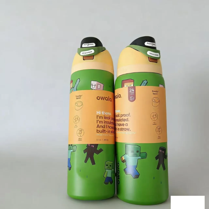 24oz Insulated Stainless Steel Water Bottle with Straw & Protective Silicone Boot - Leakproof Travel Flask