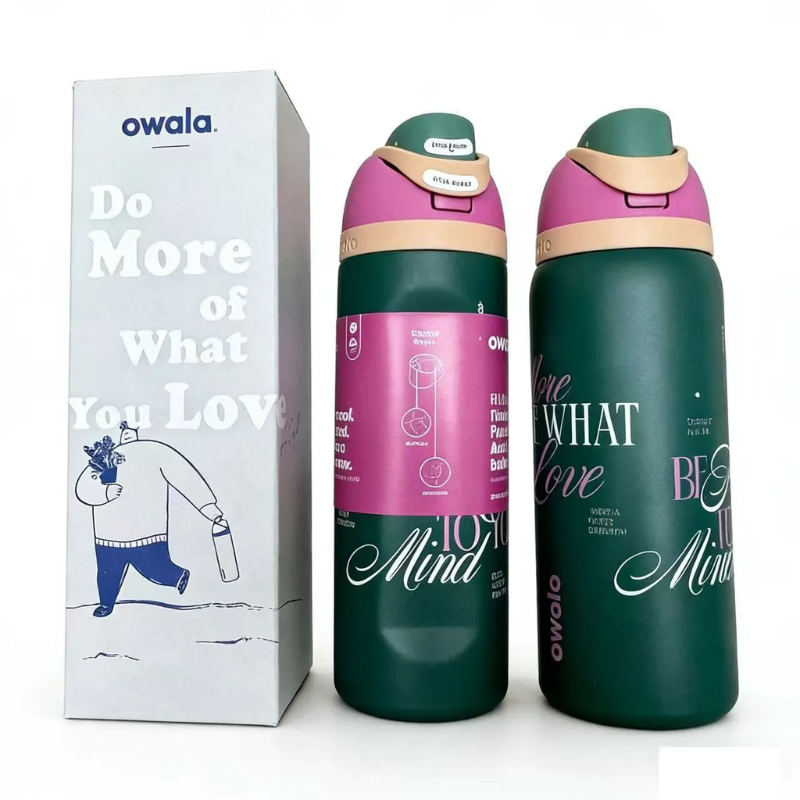 24oz Insulated Stainless Steel Water Bottle with Straw & Protective Silicone Boot - Leakproof Travel Flask