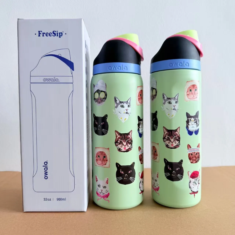 24oz Insulated Stainless Steel Water Bottle with Straw & Protective Silicone Boot - Leakproof Travel Flask