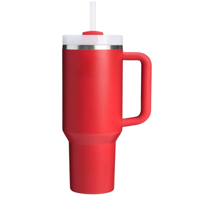 40oz Double-Wall Vacuum Insulated Travel Tumbler with Handle and Straw - Hugo Knives™