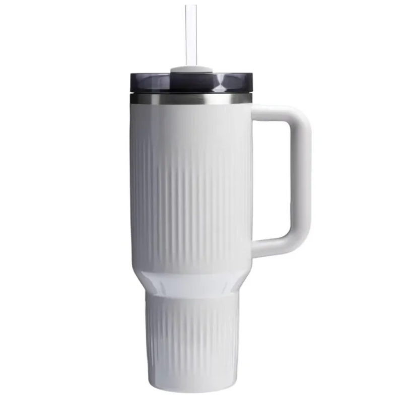 40oz Double-Wall Vacuum Insulated Travel Tumbler with Handle and Straw - Hugo Knives™