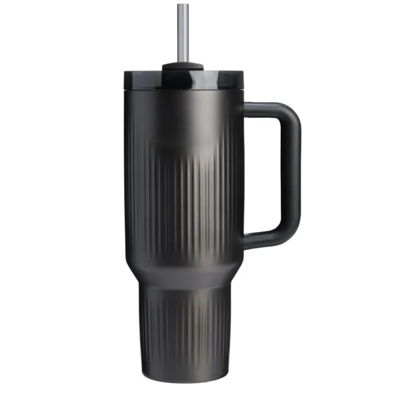 40oz Double-Wall Vacuum Insulated Travel Tumbler with Handle and Straw - Hugo Knives™