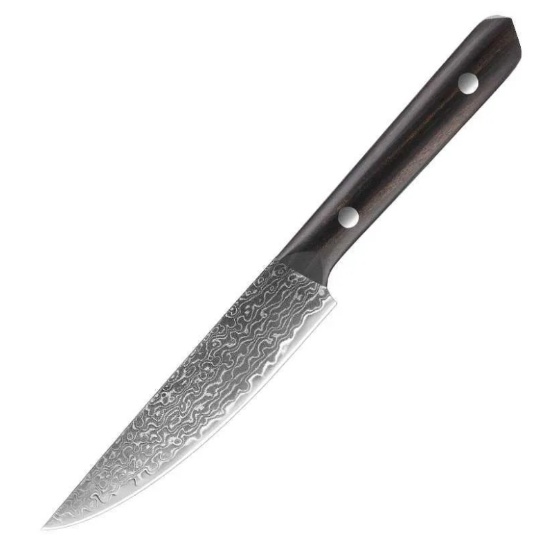 5.5-Inch Damascus VG-10 Steel Utility Paring Knife, Full Tang Wood Handle - Hugo Knives™