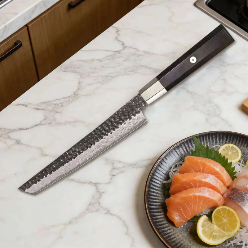 67-Layer Damascus Steel Yanagiba Sashimi Knife, Octagonal Wood Handle Slicer - Hugo Knives™