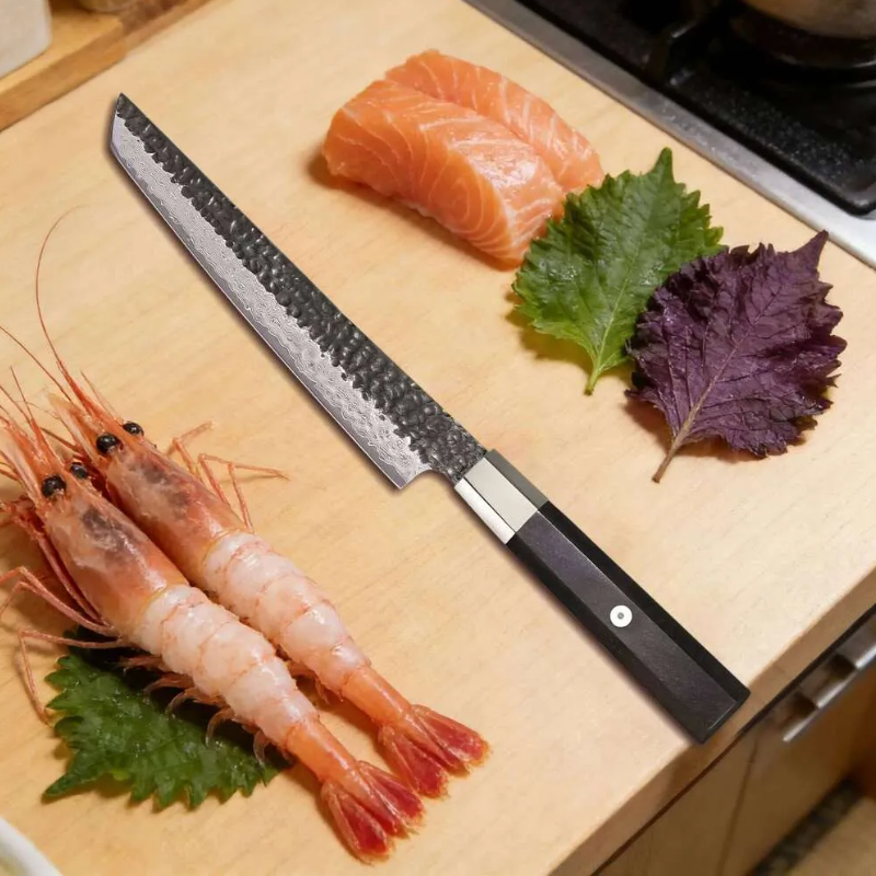 67-Layer Damascus Steel Yanagiba Sashimi Knife, Octagonal Wood Handle Slicer - Hugo Knives™