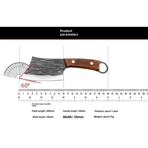 Forged Small Kitchen Cleaver – Wooden Handle Chef Knife for Vegetables & Fruits - Hugo Knives™