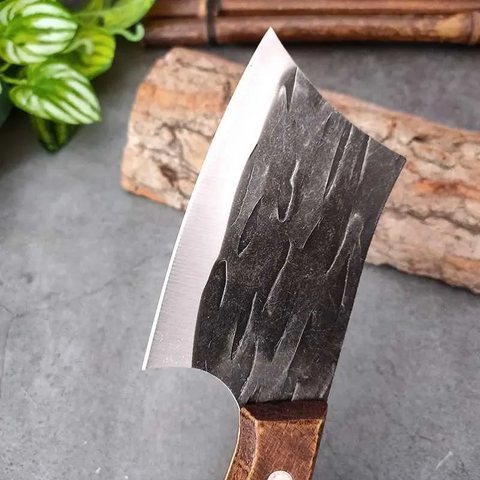 Forged Small Kitchen Cleaver – Wooden Handle Chef Knife for Vegetables & Fruits - Hugo Knives™