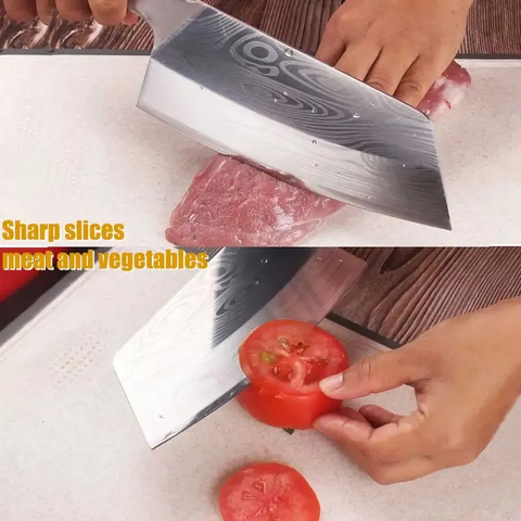 Professional Laser Damascus Japanese Chef & Cleaver Knife – Stainless Steel - Hugo Knives™