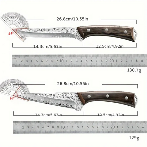 "2Pcs Damascus Steel Fillet & Boning Knives – Wooden Handle"