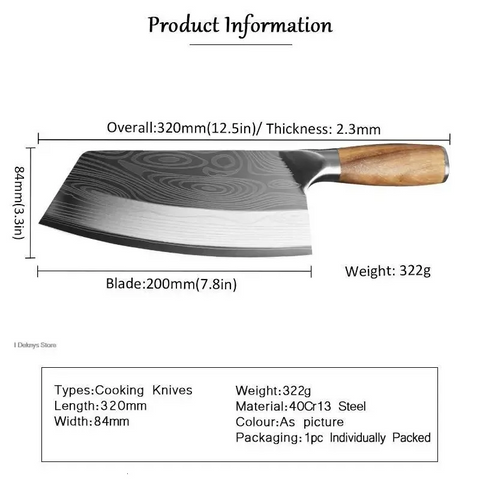 Professional Laser Damascus Japanese Chef & Cleaver Knife – Stainless Steel - Hugo Knives™