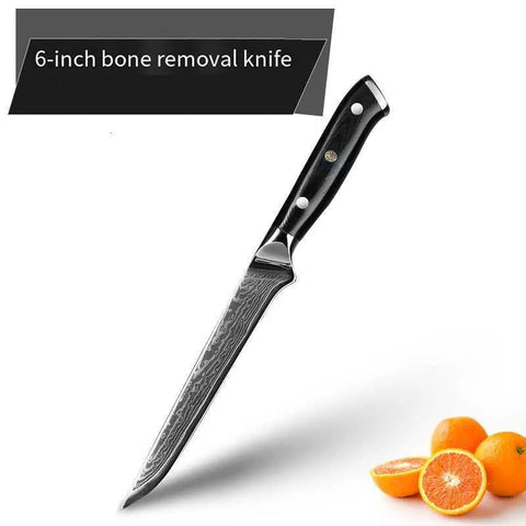 "Professional Damascus Steel Japanese Chef Knife – Ideal for Slicing, Sashimi, and Fruit Prep