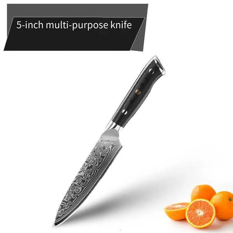 "Professional Damascus Steel Japanese Chef Knife – Ideal for Slicing, Sashimi, and Fruit Prep