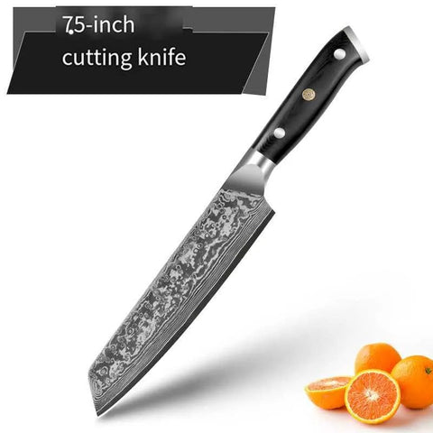 "Professional Damascus Steel Japanese Chef Knife – Ideal for Slicing, Sashimi, and Fruit Prep