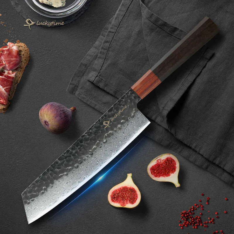 Hand-Forged 8-Inch Damascus Steel Western Chef and Fish Kitchen Knife