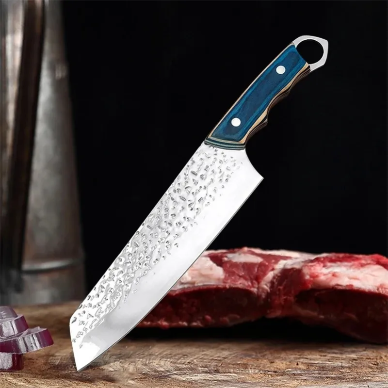 Hand-Forged 5Cr15MoV Steel Boning & Butcher Knife, Blue Wood Handle Slicer - Hugo Knives™