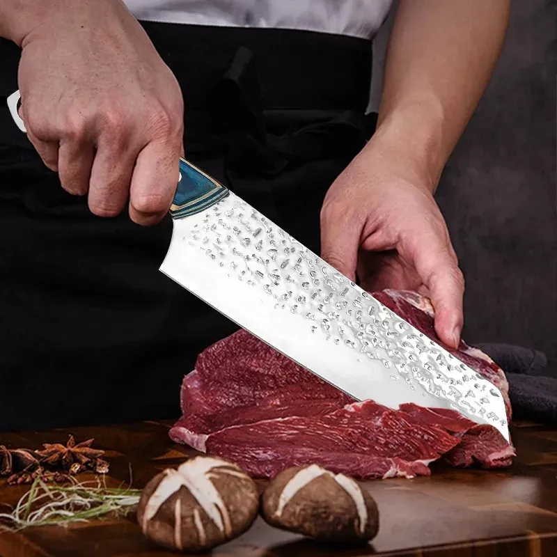 Hand-Forged 5Cr15MoV Steel Boning & Butcher Knife, Blue Wood Handle Slicer - Hugo Knives™