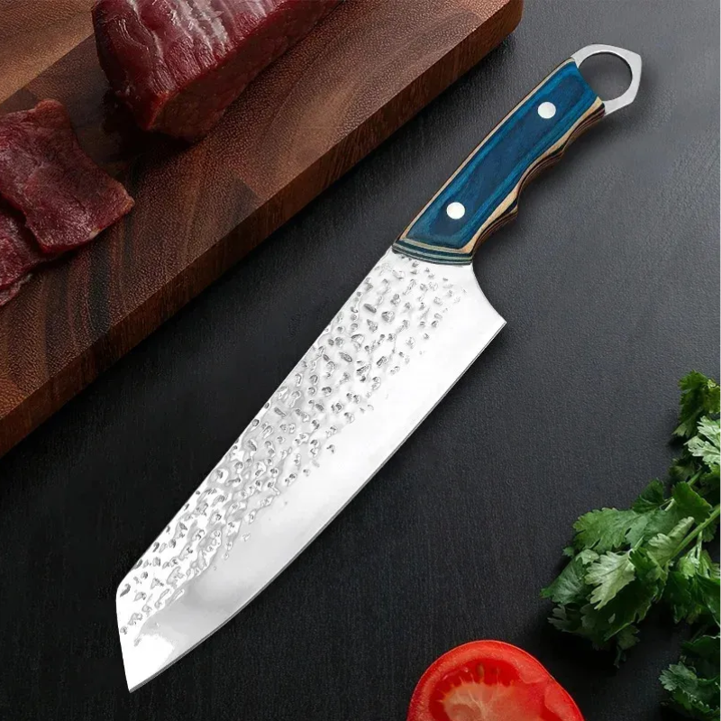 Hand-Forged 5Cr15MoV Steel Boning & Butcher Knife, Blue Wood Handle Slicer - Hugo Knives™