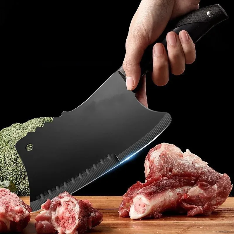 Hugo Knives Non-Stick Heavy-Duty Food Cleaver - Anti-Sticking Stainless Steel Meal Prep Slicer for Meat & Vegetables