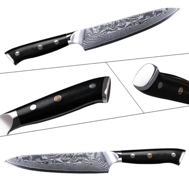 TURWHO 5-Inch Professional Utility and Fruit Paring Knife – 67-Layer Japanese Damascus Steel