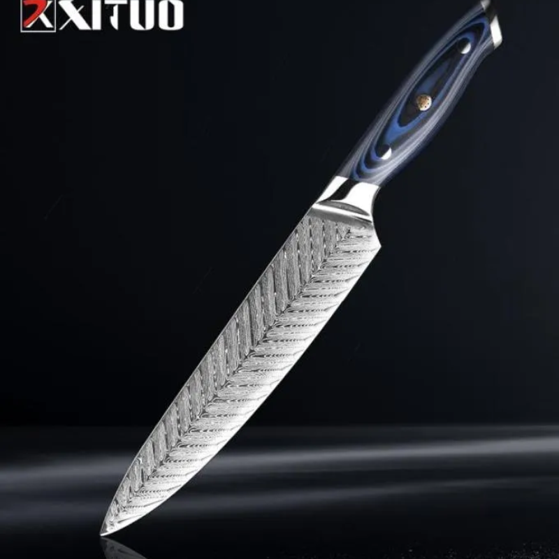 XITUO High-Quality 8quotinch Damascus Chef Knife AUS10 Stainless Steel Kitchen Knife Japanese