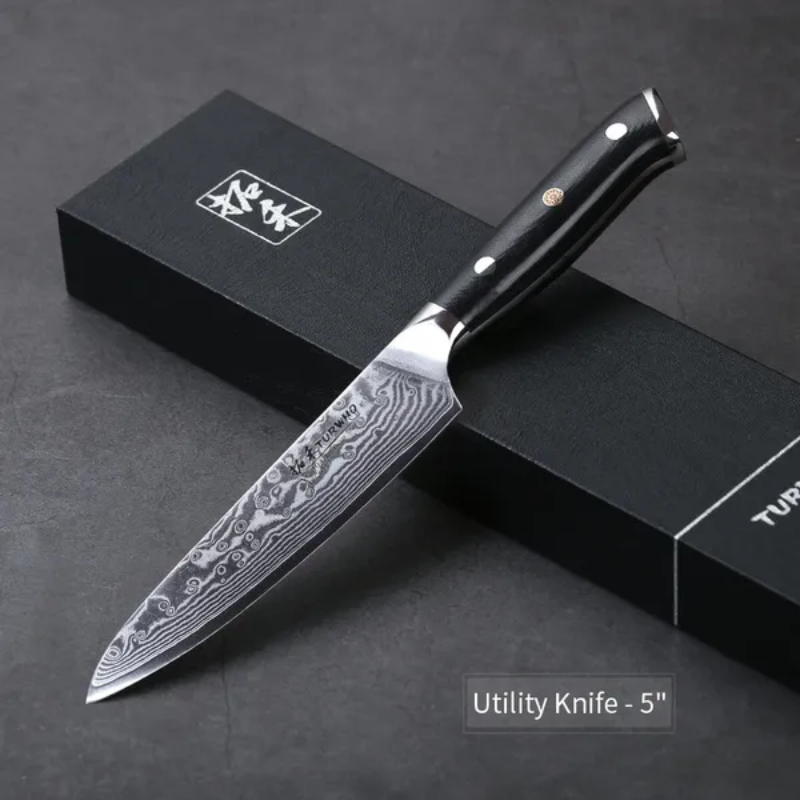 TURWHO 5-Inch Professional Utility and Fruit Paring Knife – 67-Layer Japanese Damascus Steel
