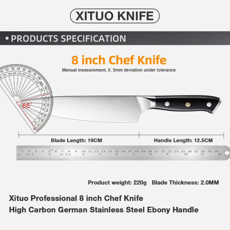 8-Inch German Stainless Steel Professional Chef Knife