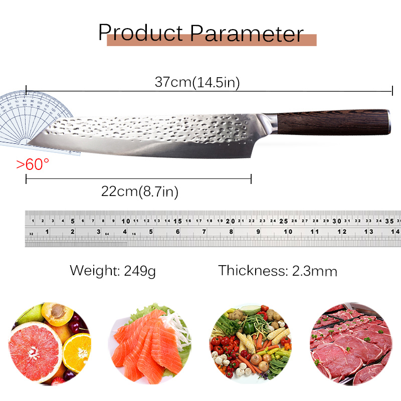 Professional 9-Inch Japanese Kiritsuke and Fishing Chef Knife