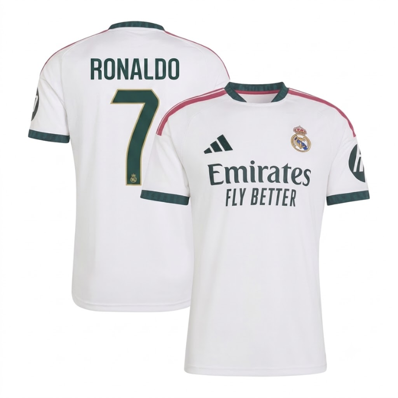 Men's White & Dark Green Jersey Football Shirt (Ronaldo)