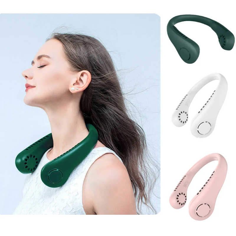 Portable Hands-Free Neck Fan - Rechargeable Wearable Bladeless Personal Cooling Fan, 3 Speeds