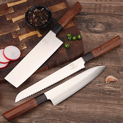 Handmade Forged 10-Inch Stainless Steel Sashimi, Sushi, and Chef Cleaver Knife