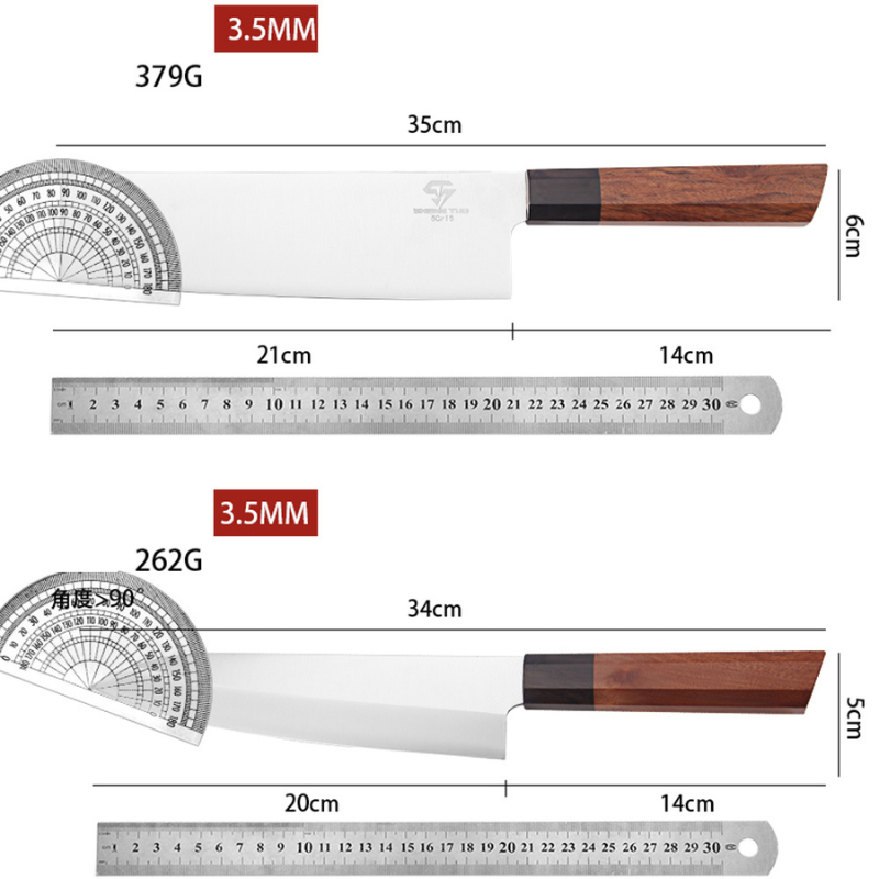 Handmade Forged 10-Inch Stainless Steel Sashimi, Sushi, and Chef Cleaver Knife